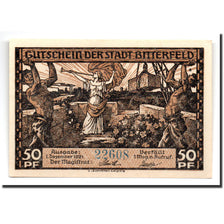 Banknote, Germany, Bitterfeld Stadt, 50 Pfennig, chemin de fer, 1921