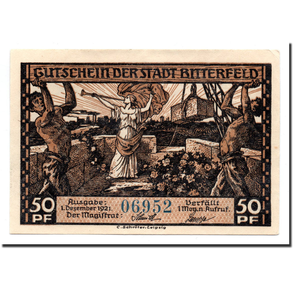 Germany, Bitterfeld, 50 Pfg, mines, 1921-12-01, UNC(65-70), Mehl:111.3
