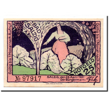 Banknote, Germany, Salzig, 25 Pfennig, Monument, 1921, 1921-04-25, UNC(65-70)