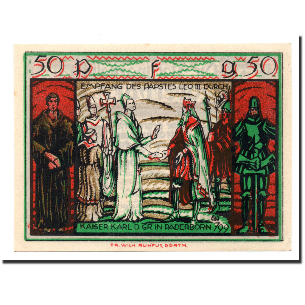 Billet, Allemagne, Paderborn, 50 Pfennig, personnage, 1921, 1921-11-10, SPL