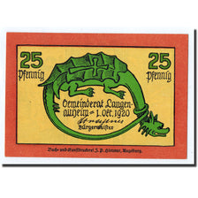 Banknote, Germany, Langenaltheim, 25 Pfennig, Animaux, 1920, Undated