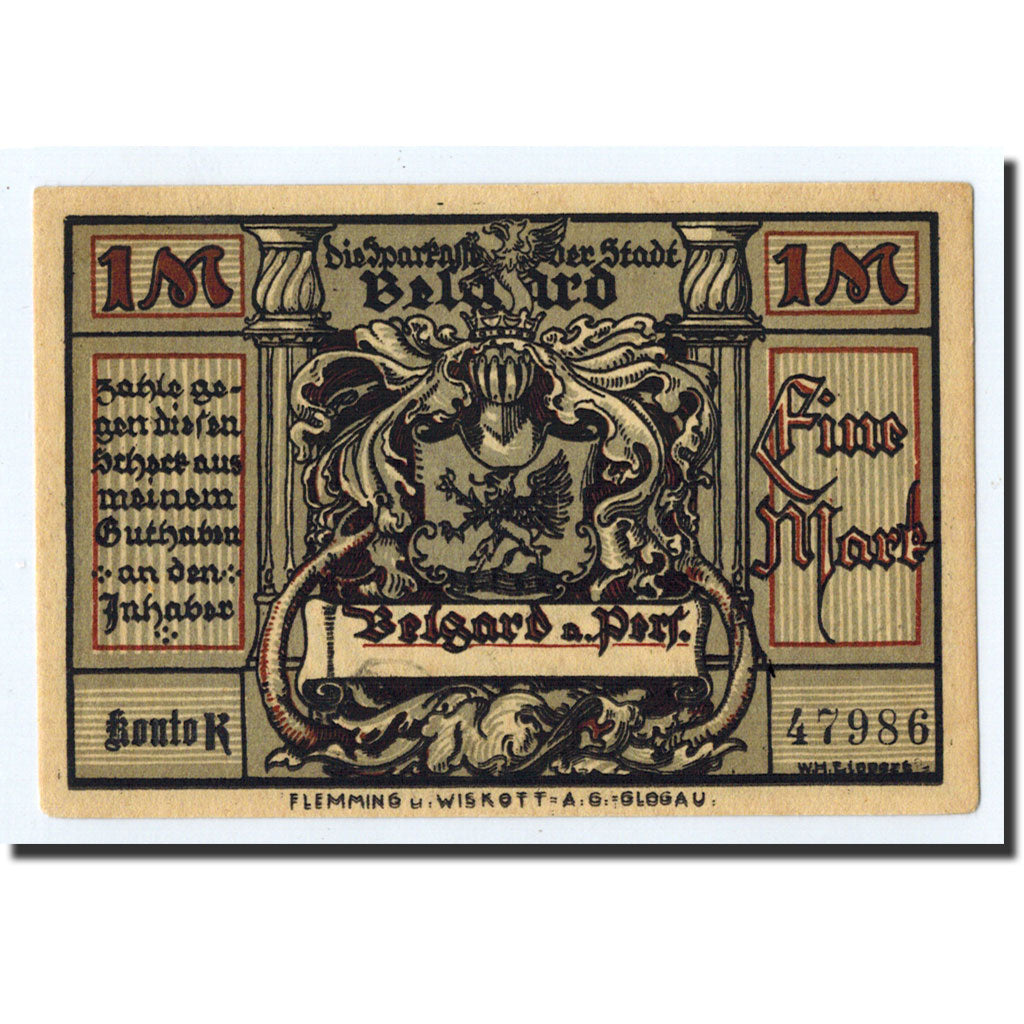 Banknote, Germany, Belgard a. Persante Stadt, 1 Mark, soldat, O.D, Undated