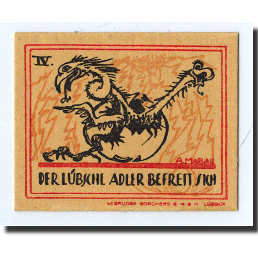 Banknote, Germany, Lübeck, 20 Pfennig, oiseaux 2, 1921, 1921-04-01, UNC(63)