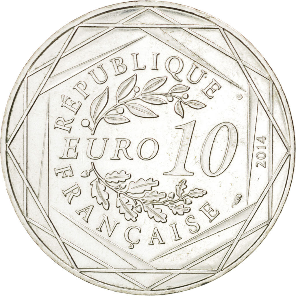 France, 10 Euro, 2014, MS(63), Silver, 17.07