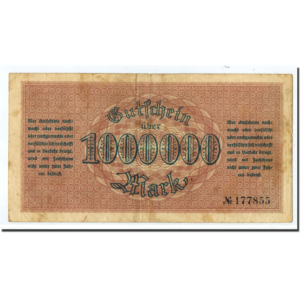 Billet, Allemagne, Zwickau, 1 Million Mark, graphique, 1923, 1923-08-14, TTB+