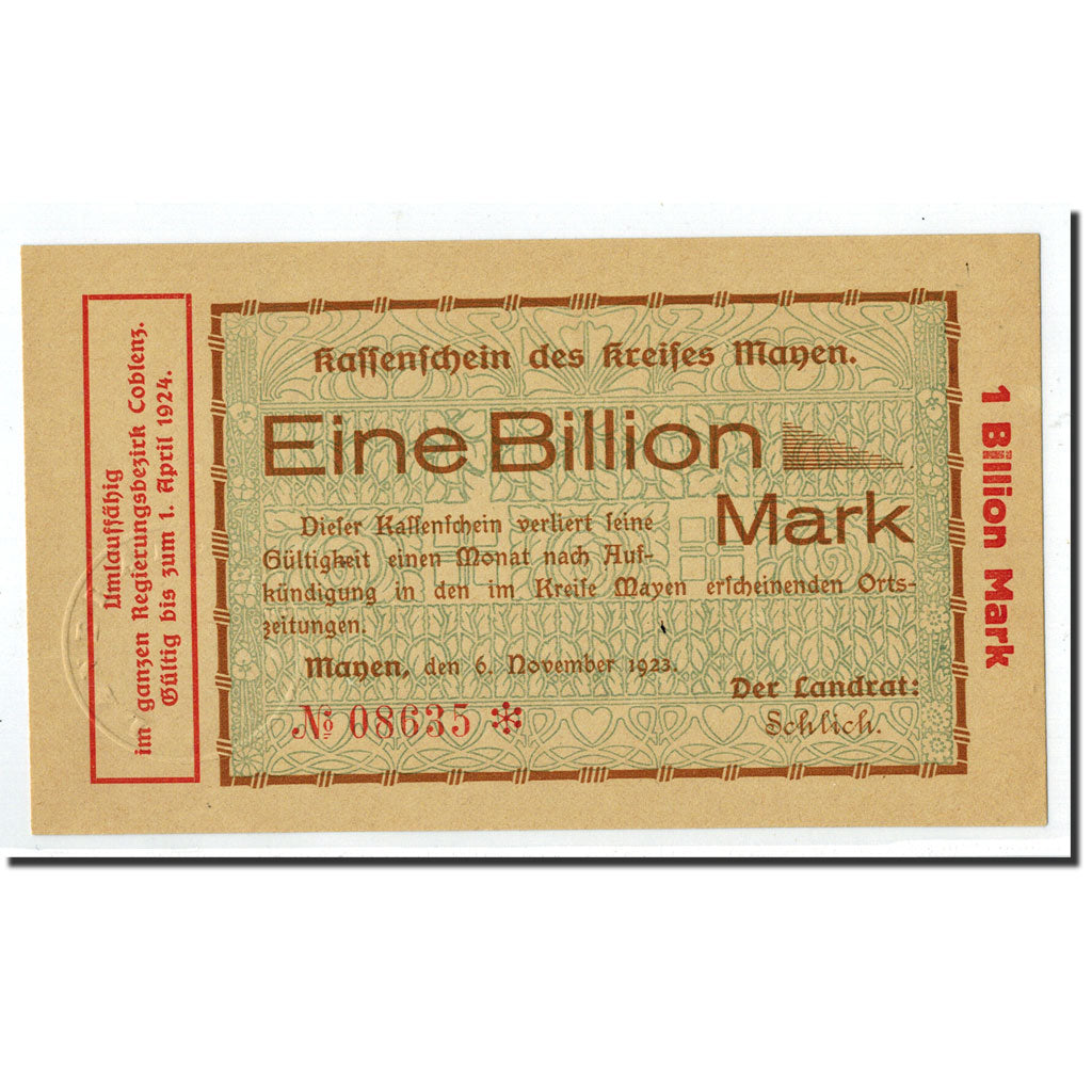 Germany, Manen, 1 Billion Mark, graphique, 1923, 1923-11-06, UNC(65-70)