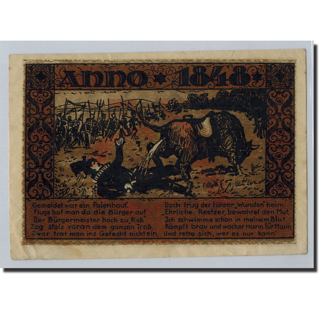 Geldschein, Deutschland, Reetz, 75 Pfennig, personnage, 1921, 1921-08-01, UNZ