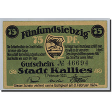 Banconote, Germania, Kallies, 75 Pfennig, personnage, 1921, 1921-02-01, FDS