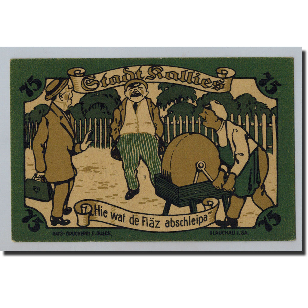 Banconote, Germania, Kallies, 75 Pfennig, personnage, 1921, 1921-02-01, FDS