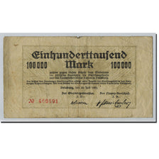 Banknote, Germany, Duisburg, 100 000 Mark, graphique, 1923, 1923-07-20