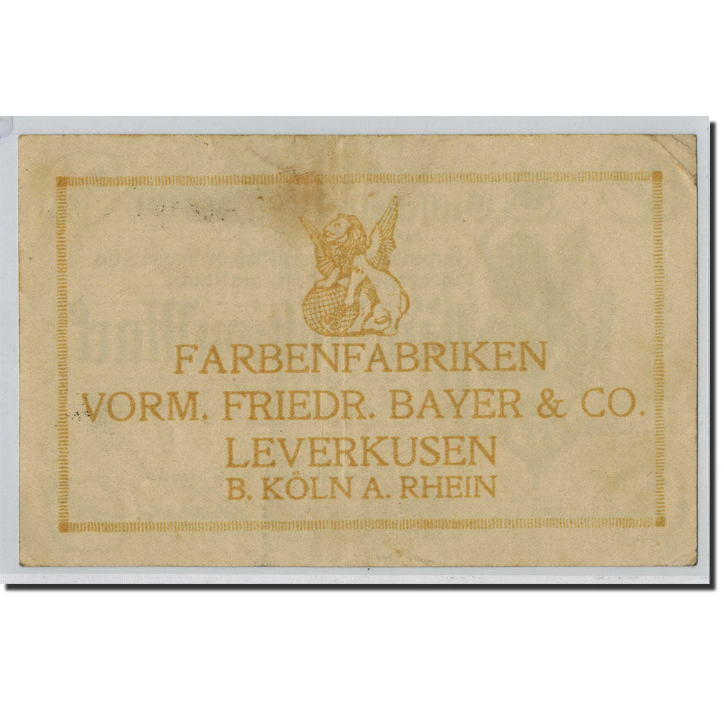 Banknote, Germany, Leverkusen, 1 Million Mark, Lion, 1923, 1923-08-01