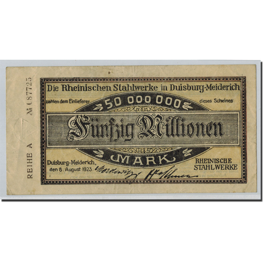 Germany, Duisburg, 50 Millionen Mark, train, 1923, 1923-08-08, AU(55-58)