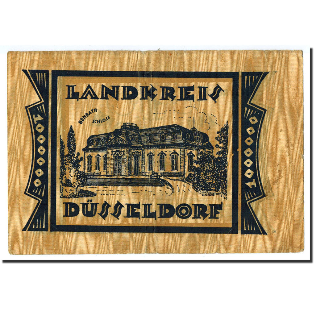 Banknote, Germany, Düsseldorf, 1 Million Mark, manoir, 1923, 1923-08-02