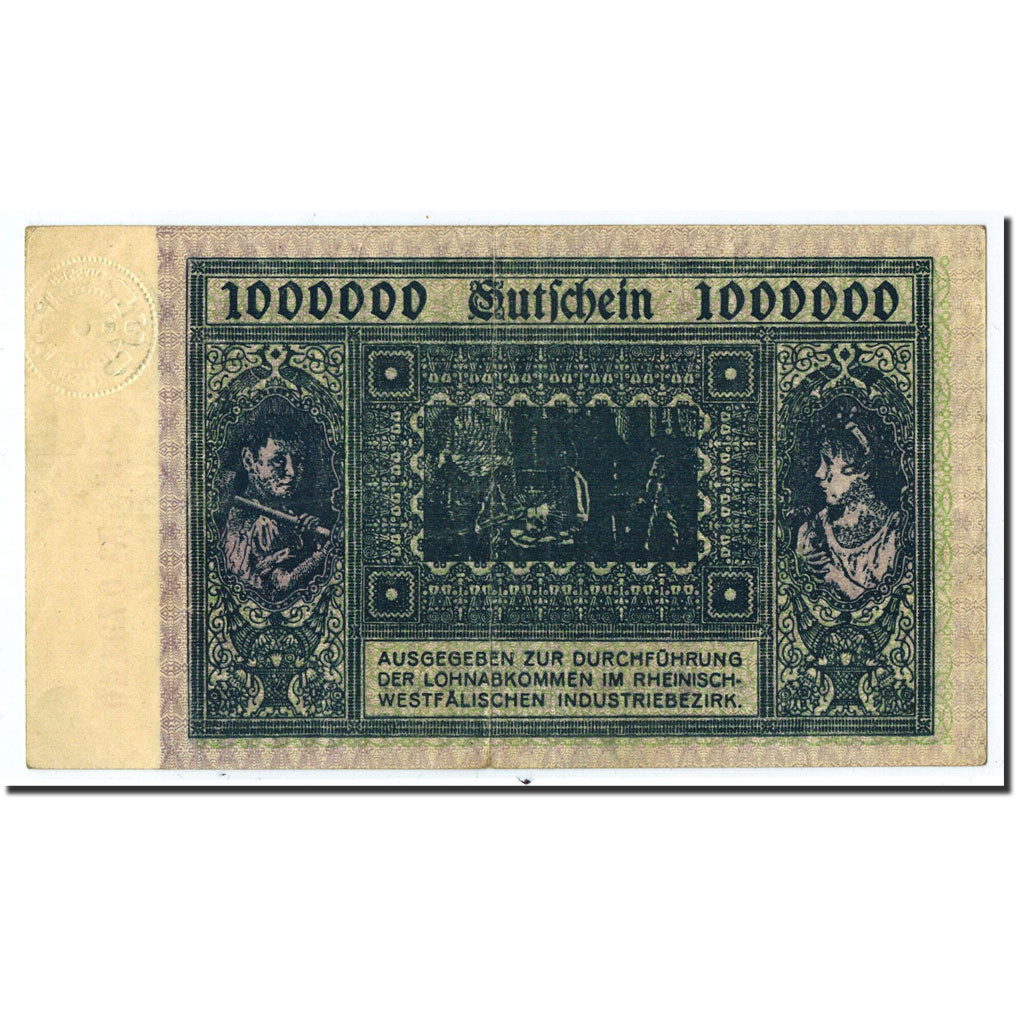 Banknote, Germany, Hamborn, 1 Million Mark, portrait, 1923, 1923-08-01