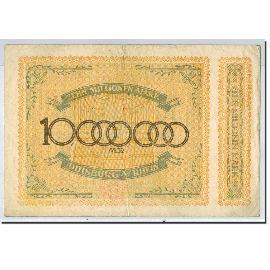 Banknote, Germany, Duisburg, 10 Millionen Mark, Ecusson, 1923, 1923-08-20