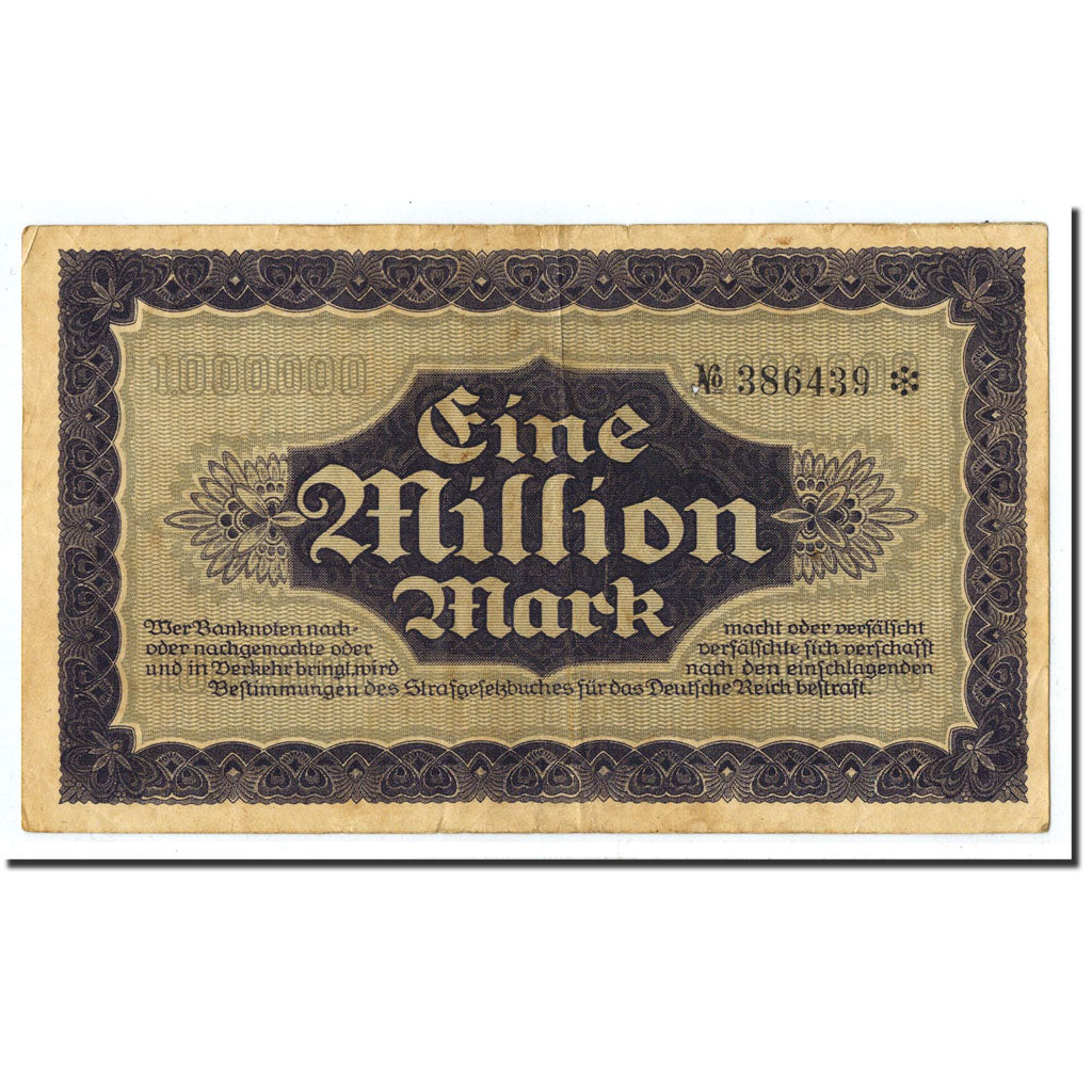 Banknote, Germany, Dresden, 1 Million Mark, graphique, 1923, 1923-08-18