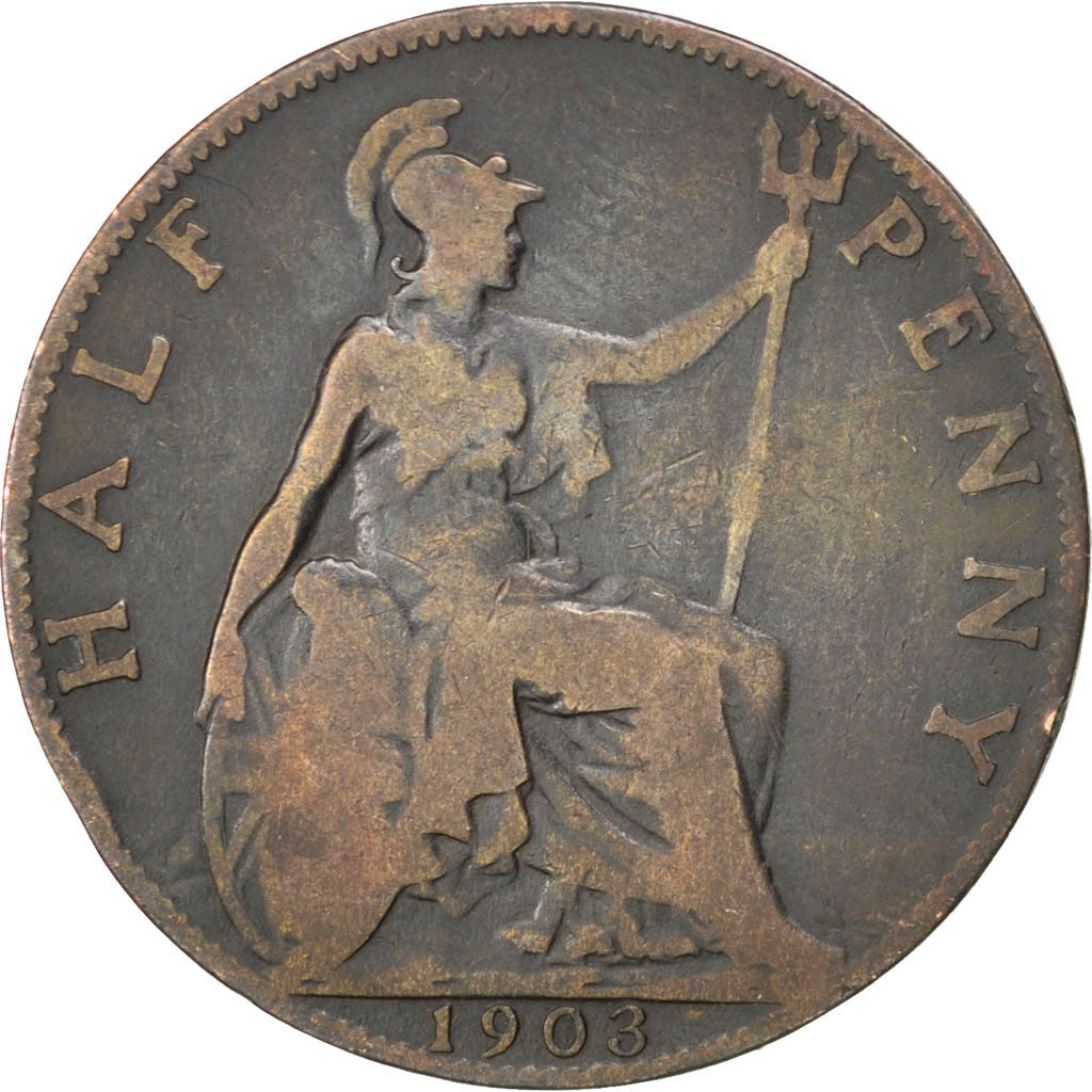 Monnaie, Grande-Bretagne, Edward VII, 1/2 Penny, 1903, B+, Bronze, KM:793.2