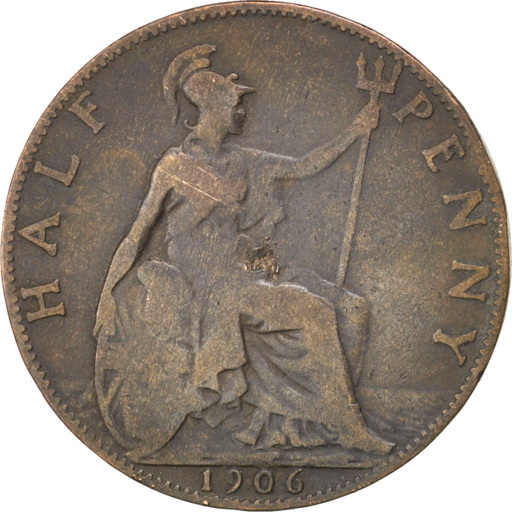 Grande Bretagne, Édouard VII, 1/2 Penny, 1906, KM 793.2