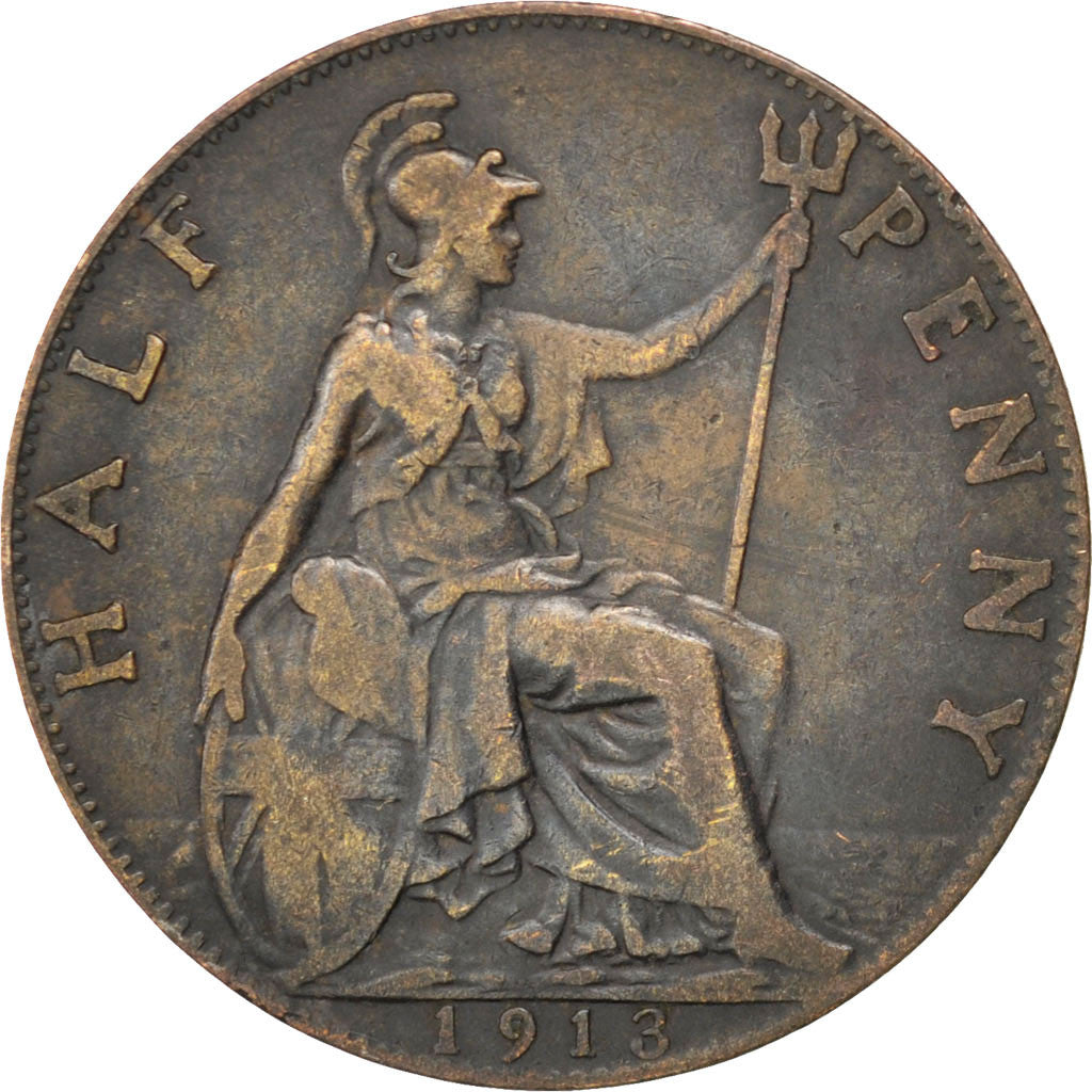 Gran Bretagna, George V, 1/2 Penny, 1913, MB+, Bronzo, KM:809