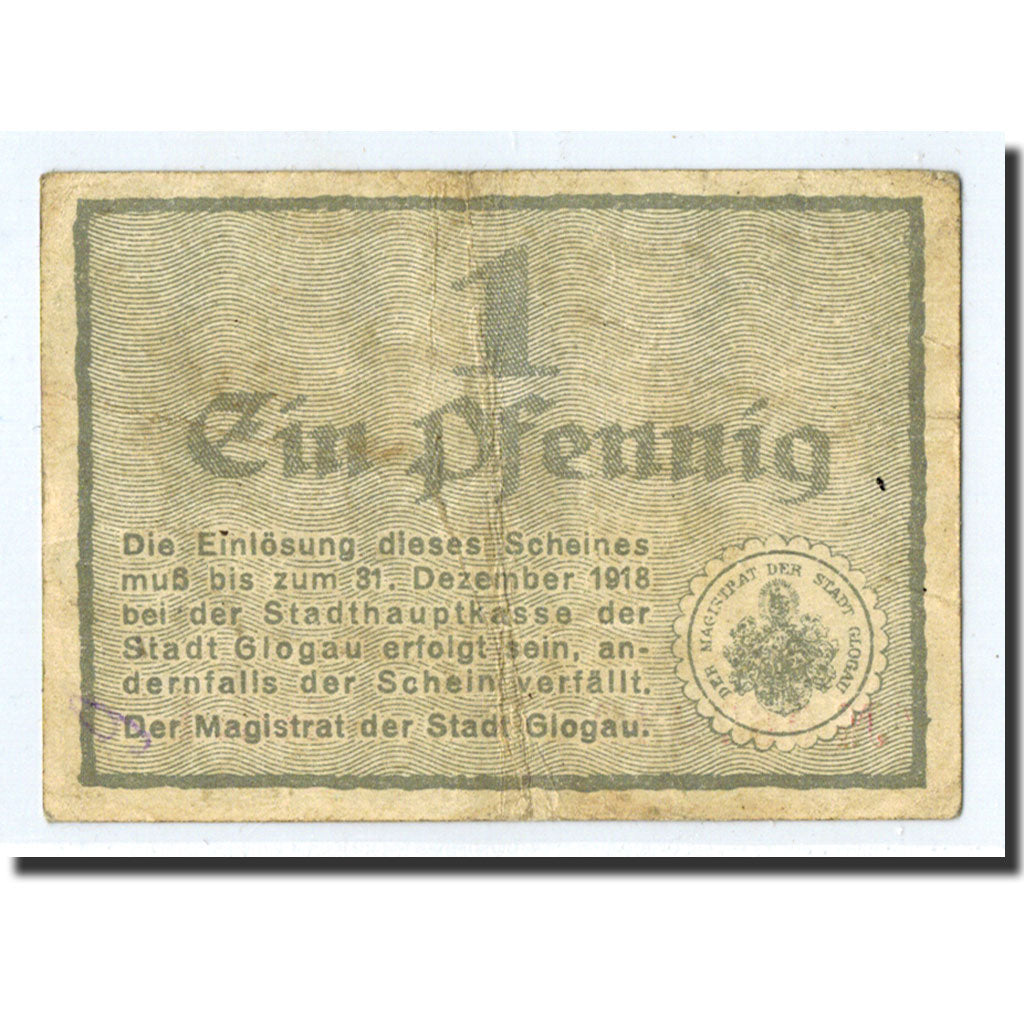 Poland, Globau, 1 Pfennig, Ecusson, 1918, 1918-12-31, AU(50-53)