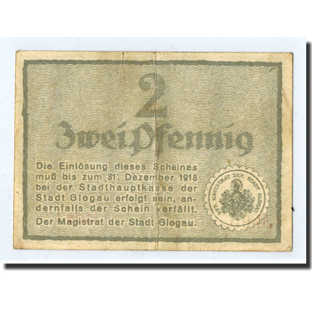 Poland, Globau, 2 Pfennig, Ecusson, 1918, 1918-12-31, AU(50-53)
