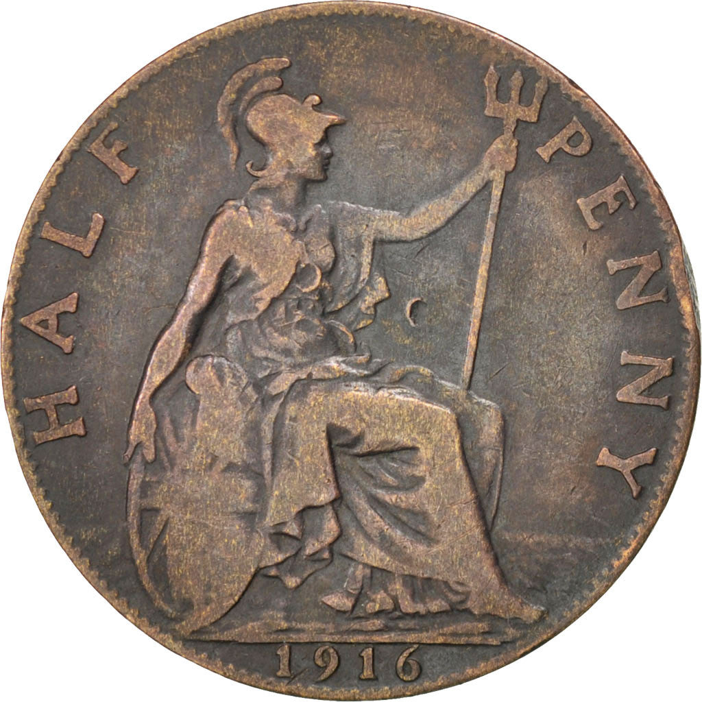Grande-Bretagne, Georges V, 1/2 Penny, 1916, KM 809