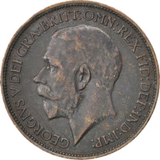 GREAT BRITAIN, 1/2 Penny, 1918, KM #809, EF(40-45), Bronze, 25.5, 5.86