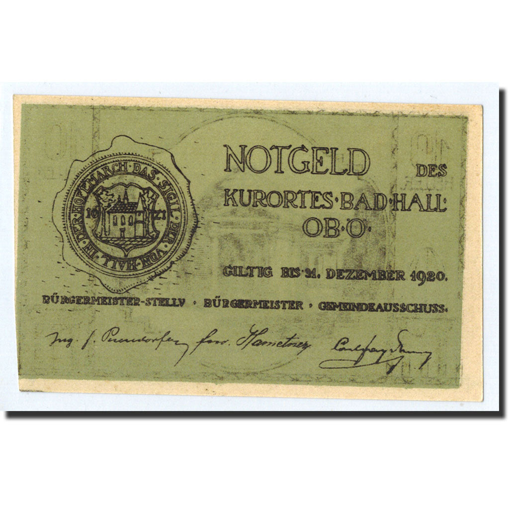 Geldschein, Österreich, Giltig, 10 Heller, Ecusson, 1920, 1920-12-31, UNZ