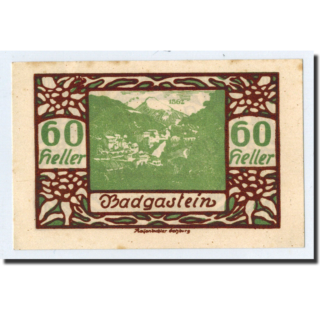 Banknote, Austria, Bad Gastein, Heller, paysage, 1920, 1920-12-31, UNC(63)