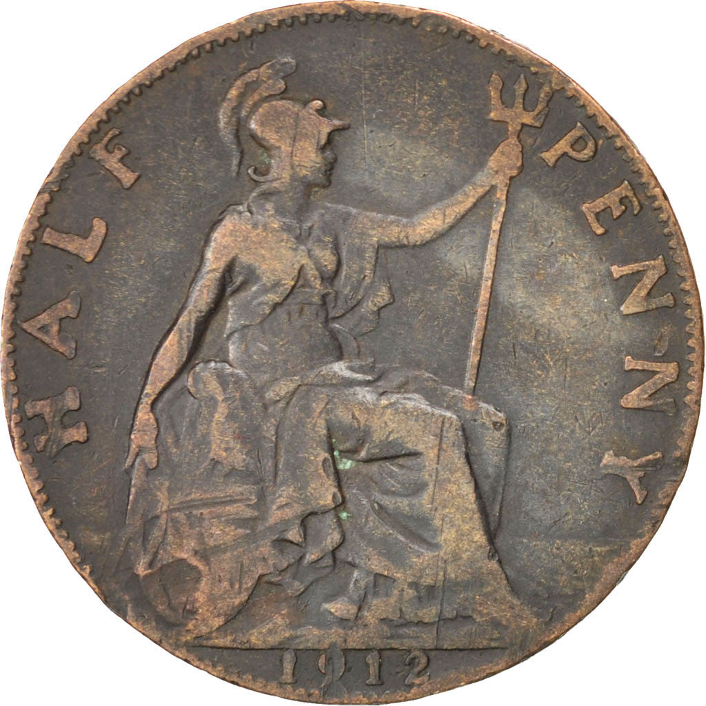 Monnaie, Grande-Bretagne, George V, 1/2 Penny, 1912, TB, Bronze, KM:809