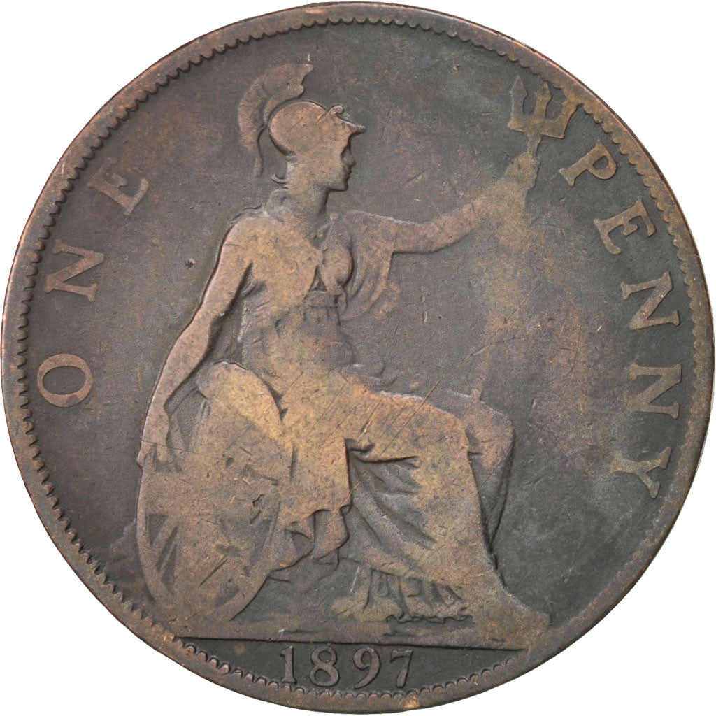 Monnaie, Grande-Bretagne, Victoria, Penny, 1897, B+, Bronze, KM:790