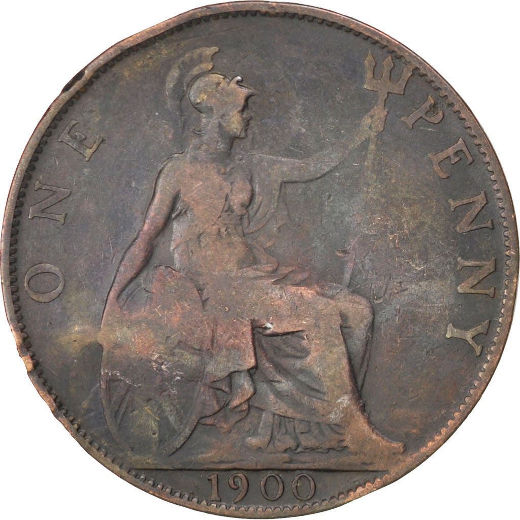 Gran Bretagna, Victoria, Penny, 1900, MB, Bronzo, KM:790