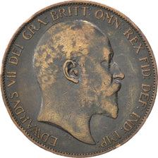 Gran Bretagna, Edward VII, Penny, 1902, MB, Bronzo, KM:794.2