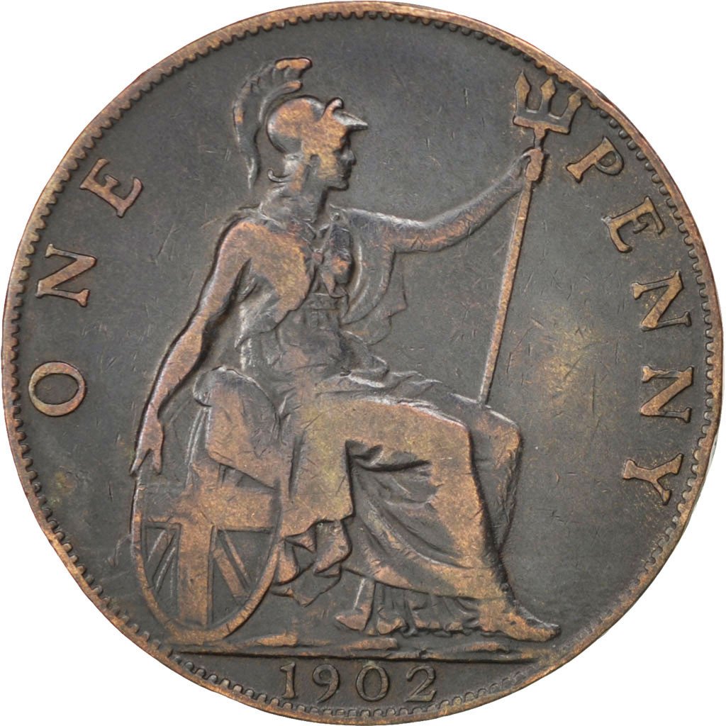 Gran Bretagna, Edward VII, Penny, 1902, MB, Bronzo, KM:794.2