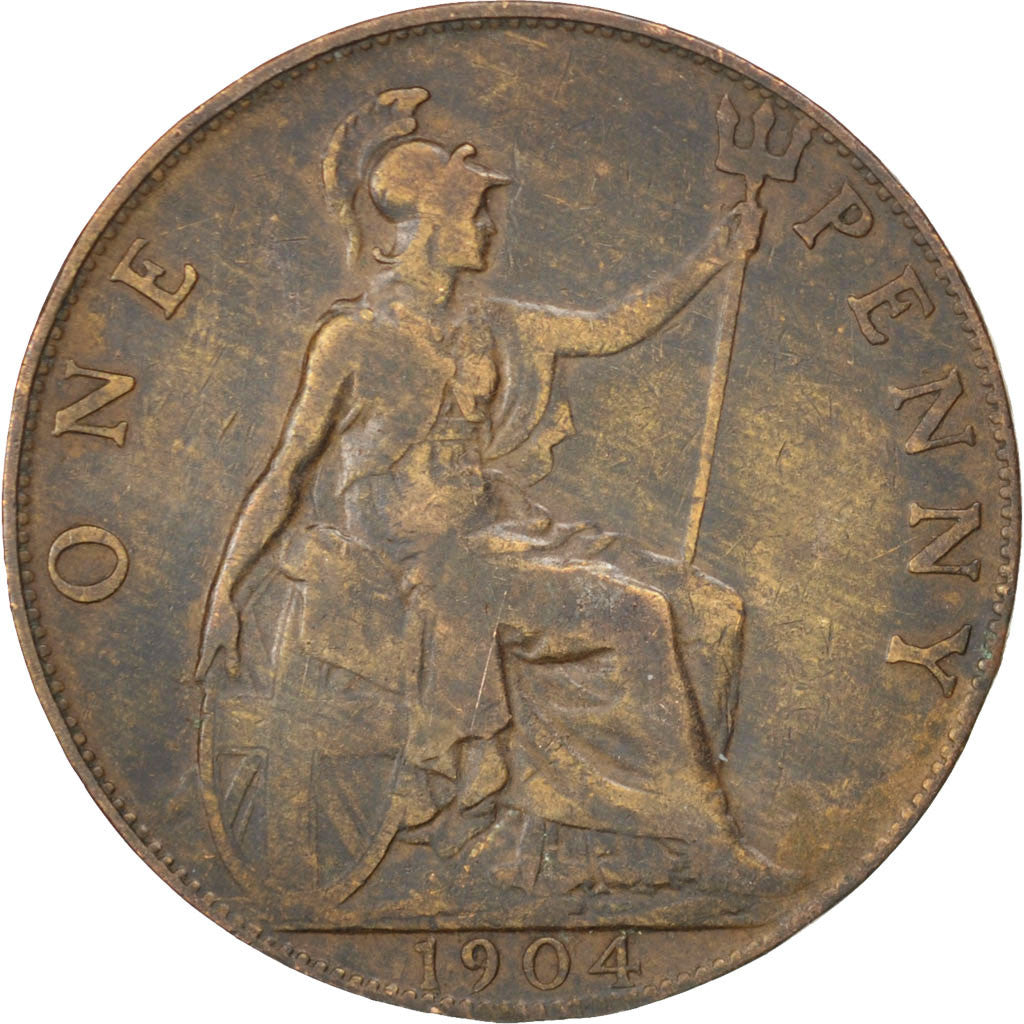 GREAT BRITAIN, Penny, 1904, KM #794.2, F(12-15), Bronze, 31, 9.13