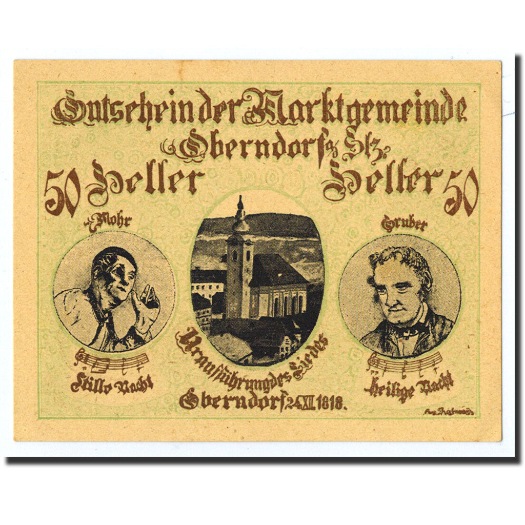 Geldschein, Österreich, Berndorf, 50 Heller, Eglise, 1918, 1918-12-24, UNZ