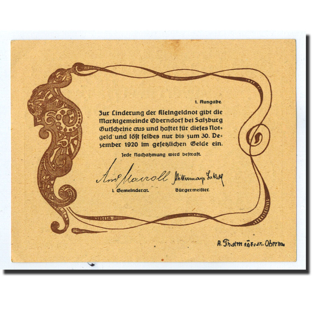 Geldschein, Österreich, Berndorf, 50 Heller, Eglise, 1918, 1918-12-24, UNZ