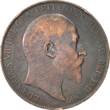 GREAT BRITAIN, Penny, 1907, KM #794.2, VF(20-25), Bronze, 31, 9.49