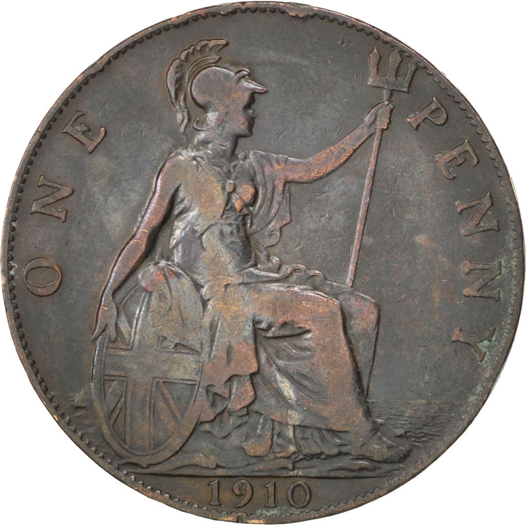 Monnaie, Grande-Bretagne, Edward VII, Penny, 1910, TB, Bronze, KM:794.2
