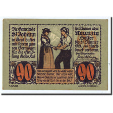 Banknote, Austria, St Johann in Tirol, 90 Heller, personnage, 1921, 1921-01-31