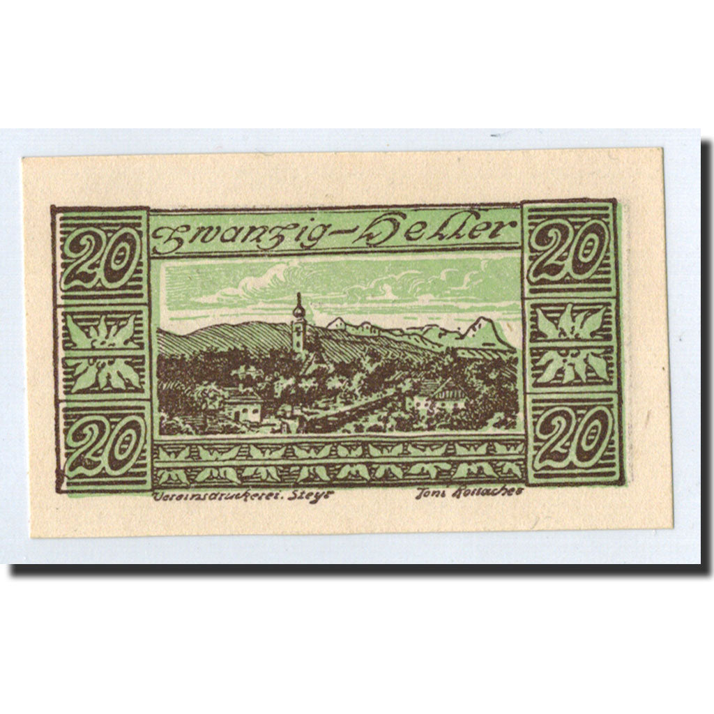 Banconote, Austria, Waldneukirchen, 20 Heller, paysage, Undated, Undated, FDS