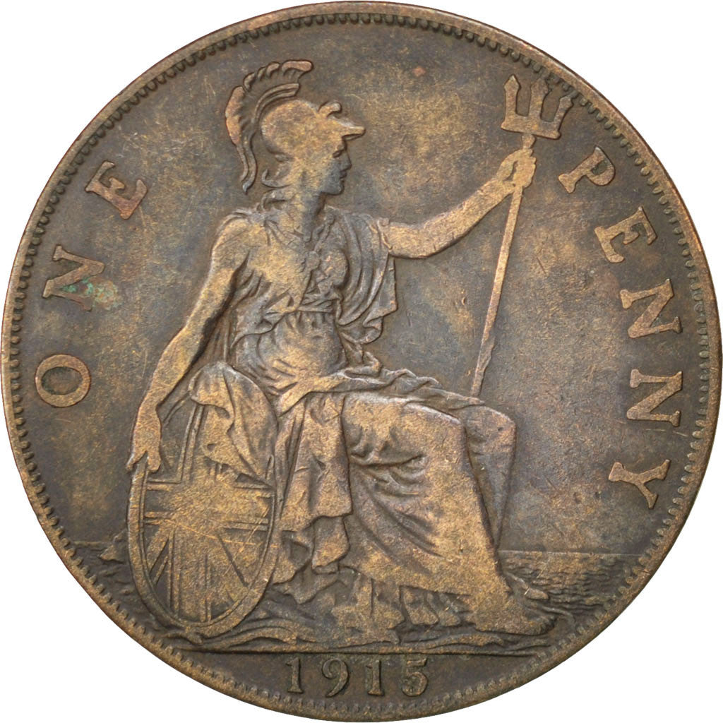 Monnaie, Grande-Bretagne, George V, Penny, 1915, TB+, Bronze, KM:810