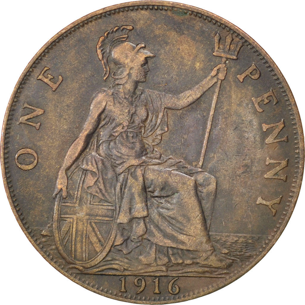 Gran Bretagna, George V, Penny, 1916, BB, Bronzo, KM:810