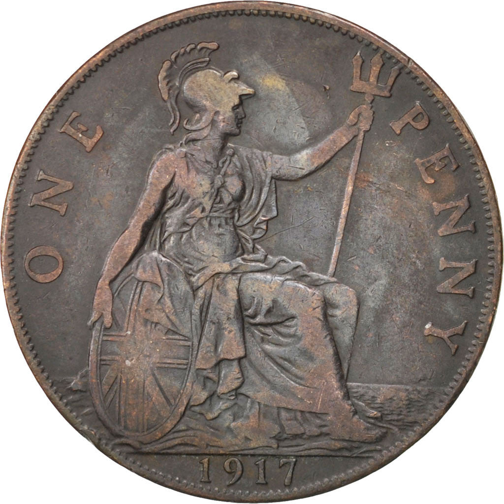 Monnaie, Grande-Bretagne, George V, Penny, 1917, TB+, Bronze, KM:810