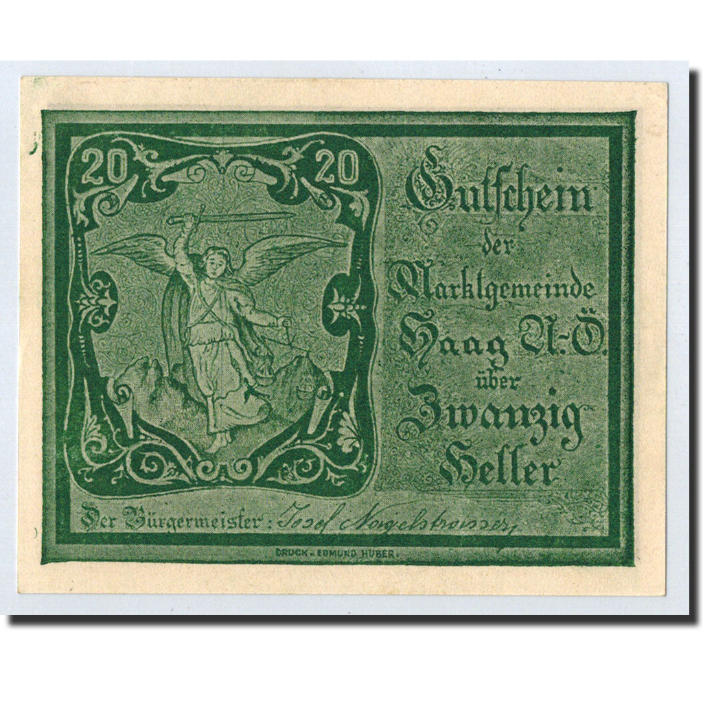Geldschein, Österreich, Haag, 20 Heller, ange, 1920, 1920-12-31, UNZ-