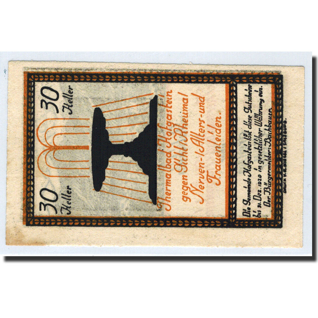 Geldschein, Österreich, Hofgastein, Heller, fontaine, 1920, 1920-12-31, UNZ-