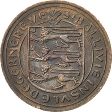 Moneda, Guernsey, Elizabeth II, 2 New Pence, 1971, MBC+, Bronce, KM:22