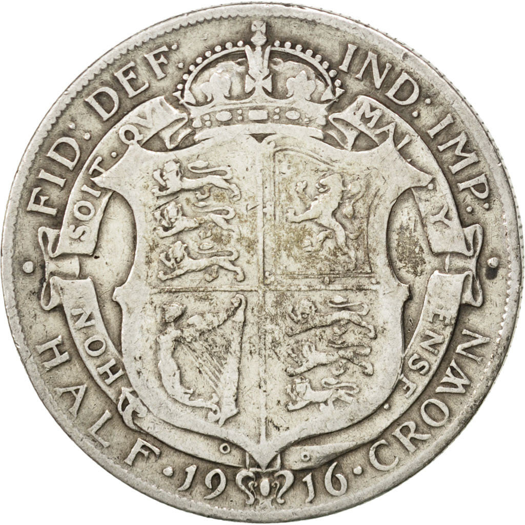 Grande-Bretagne, Georges V, 1/2 Crown, 1916, KM 818.1