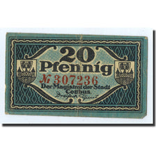 Billete, Alemania, Cottbus, 20 Pfennig, Ecusson, 1920, 1920-12-31, MBC+