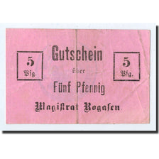 Banknote, Germany, Rogasen, 5 Pfennig, Ecusson, O.D, Undated, AU(50-53)